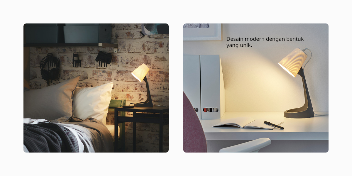 Foto Ikea Ikea SVALLET Lampu Meja Kerja Plastik Warna Abu